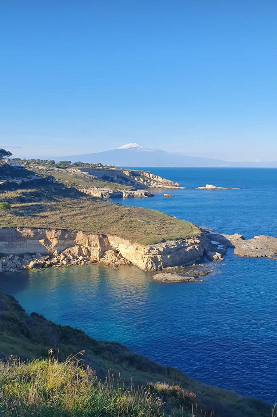 Panoramic view of Sicily's Baroque east coast towns stretching toward the horizon